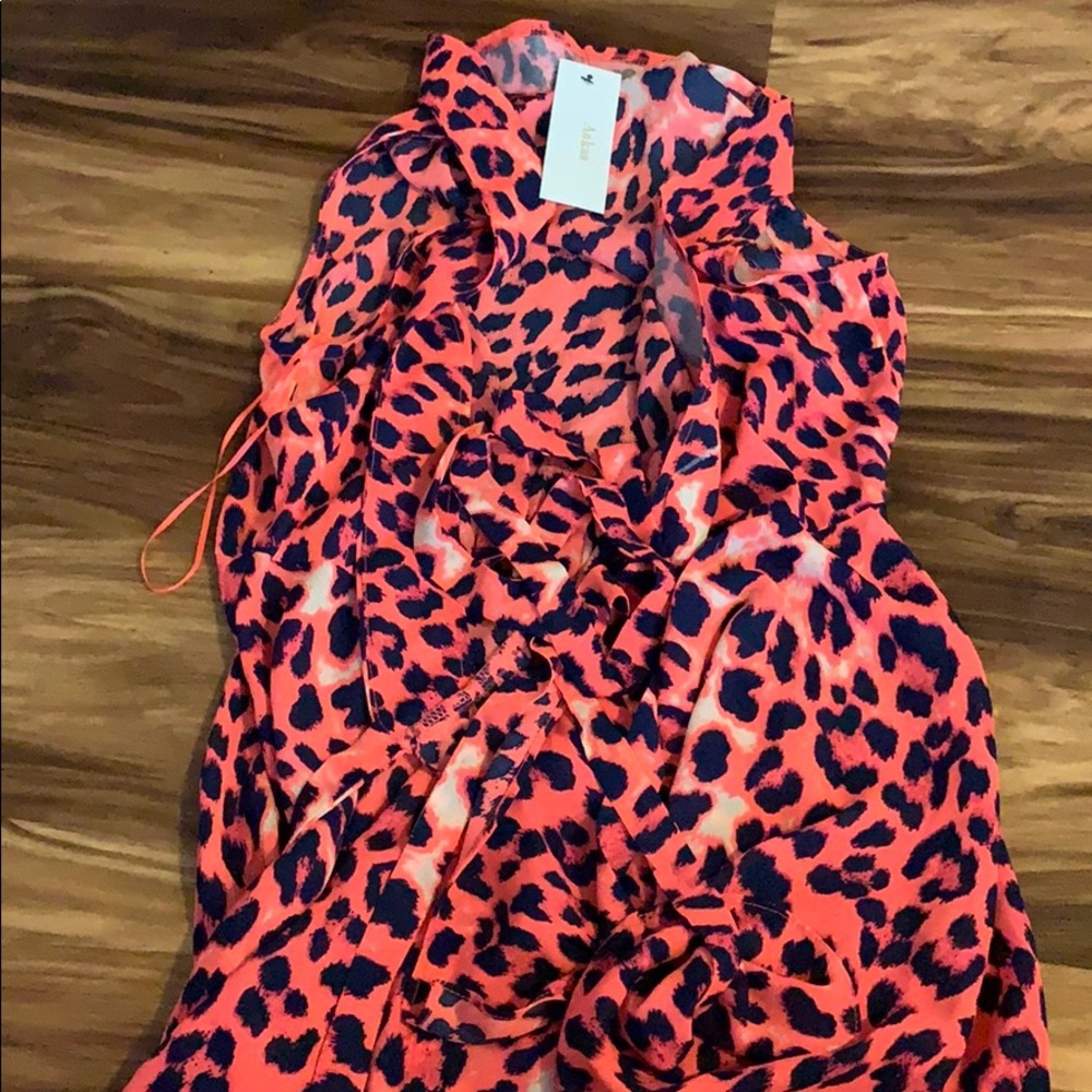 Tie pink cheetah vest